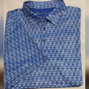 Robert Graham Blue Skull Patterned Casual Shirt. Sz 3XL8